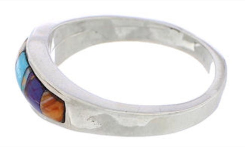 Multicolor Genuine Sterling Silver Southwest Ring Size 8-3/4 CX50654