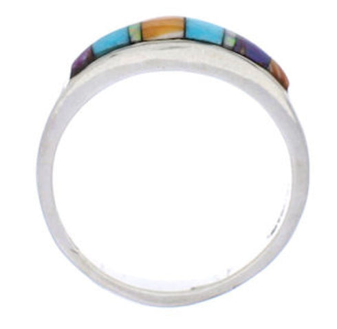 Multicolor Genuine Sterling Silver Southwest Ring Size 8-3/4 CX50654