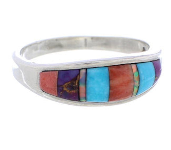 Multicolor Authentic Sterling Silver Southwest Ring Size 5-3/4 CX50666