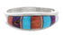 Southwest Authentic Sterling Silver Multicolor Ring Size 8-3/4 CX50672