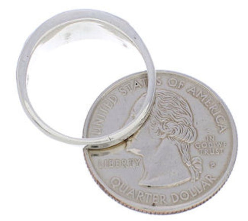 Multicolor Authentic Sterling Silver Southwest Ring Size 5-3/4 CX50666