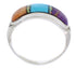 Southwest Multicolor Inlay Silver Ring Size 6 CX50677