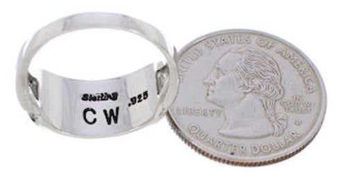 Southwest Multicolor Inlay Silver Ring Size 6 CX50677