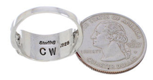 Silver Multicolor Inlay Southwest Ring Size 5-3/4 CX50685