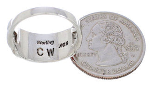 Sterling Silver Multicolor Inlay Southwestern Ring Size 7-1/2 CX50702