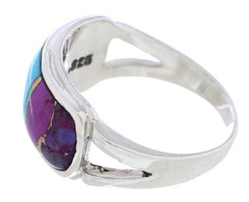 Sterling Silver Multicolor Southwestern Ring Size 5-3/4 CX50707