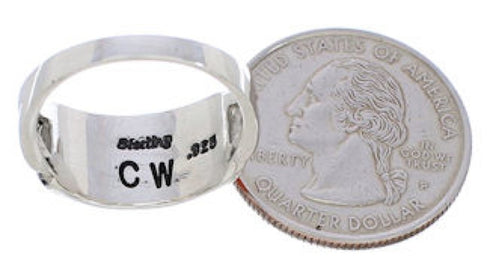 Sterling Silver Multicolor Southwestern Ring Size 5-3/4 CX50707