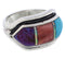 Southwestern Sterling Silver Multicolor Ring Size 5-3/4 CX50727