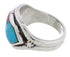 Southwestern Sterling Silver Multicolor Ring Size 5-3/4 CX50727