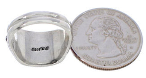 Southwestern Sterling Silver Multicolor Ring Size 5-3/4 CX50727