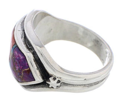Southwestern Multicolor Sterling Silver Ring Size 5-3/4 CX50757