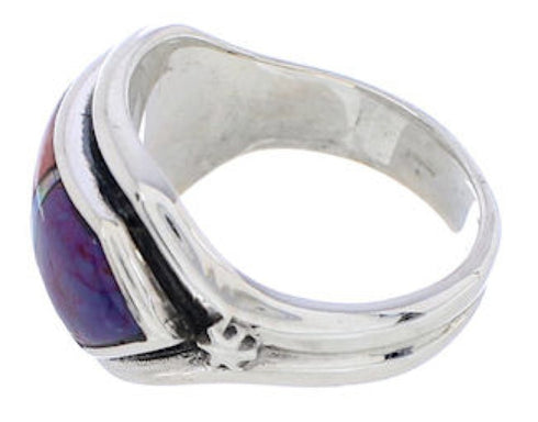 Southwestern Multicolor Sterling Silver Ring Size 5-3/4 CX50758
