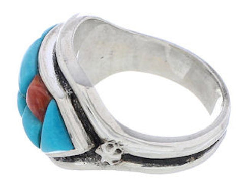 Multicolor Southwestern Authentic Sterling Silver Ring Size 6 CX50759