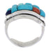 Multicolor Southwestern Authentic Sterling Silver Ring Size 6 CX50759