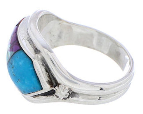 Multicolor Sterling Silver Southwestern Ring Size 6-3/4 CX50760