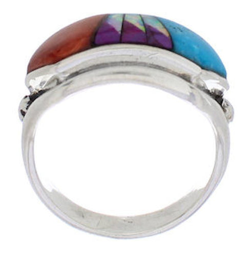 Multicolor Sterling Silver Southwestern Ring Size 6-3/4 CX50760