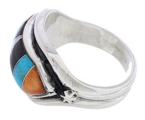 Authentic Silver Multicolor Southwestern Ring Size 5-1/2 CX50761