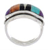 Authentic Silver Southwestern Multicolor Ring Size 5-1/2 CX50763