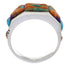 Multicolor Inlay Southwestern Silver Ring Size 7-3/4 CX50766
