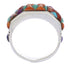 Multicolor Inlay Silver Southwestern Ring Size 6-3/4 CX50770