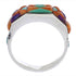 Silver Multicolor Inlay Southwestern Ring Size 7-3/4 CX50771