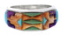 Silver Southwestern Multicolor Inlay Ring Size 6-1/2 CX50773