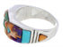 Silver Southwestern Multicolor Inlay Ring Size 6-1/2 CX50773