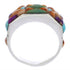 Silver Southwestern Multicolor Inlay Ring Size 6-1/2 CX50773