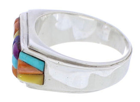 Sterling Silver Multicolor Jewelry Ring Size 9-1/2 CX50783