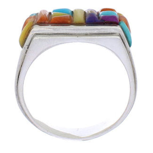 Sterling Silver Multicolor Jewelry Ring Size 9-1/2 CX50783