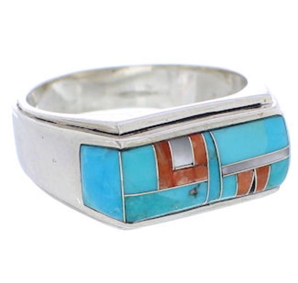 Sterling Silver Multicolor Southwest Jewelry Ring Size 9-3/4 CX50788