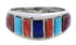 Multicolor Inlay Sterling Silver Jewelry Ring Size 6-3/4 CX50861