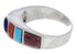 Multicolor Inlay Sterling Silver Jewelry Ring Size 6-3/4 CX50861