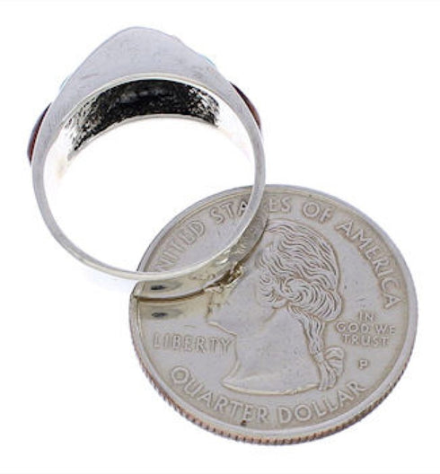 Multicolor Inlay Sterling Silver Jewelry Ring Size 6-3/4 CX50861