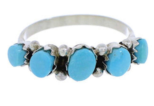 Sterling Silver And Turquoise Zuni Ring Size 6-1/2 SX110154