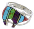 Sterling Silver Turquoise Multicolor Bear Ring Size 6-1/2 RS36927
