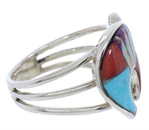 Multicolor Sterling Silver Jewelry Bear Ring Size 8-1/2 DS44582