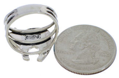 Southwest Multicolor Bear Sterling Silver Ring Size 6-3/4 CX52517