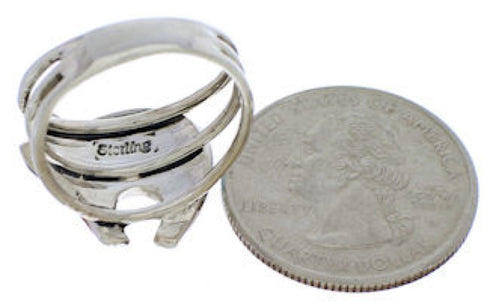 Turquoise Multicolor Jewelry Silver Bear Ring Size 7-3/4 RS36887