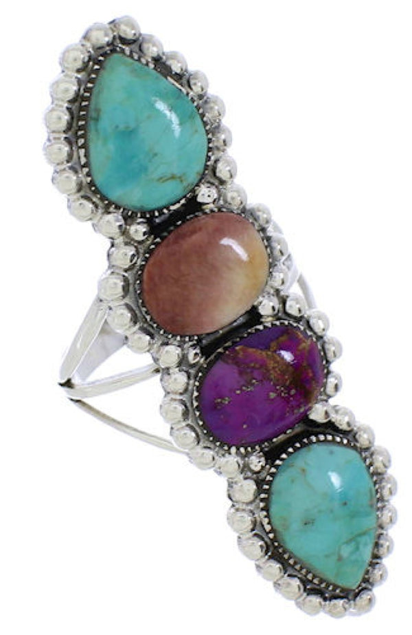 Multicolor Southwest Authentic Sterling Silver Ring Size 6-3/4 CX52568