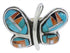 Silver Butterfly Southwest Multicolor Inlay Ring Size 9-1/2 CX52585