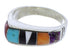 Multicolor Inlay Sterling Silver Southwest Ring Size 7-3/4 CX52650