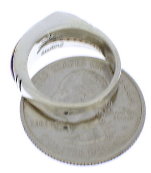 Sterling Silver Southwest Multicolor Inlay Ring Size 5-3/4 CX52652
