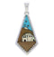 Multicolor Native American Village Design Silver Pendant EX30708