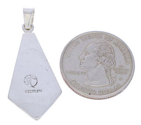 Multicolor Native American Village Design Silver Pendant EX30708