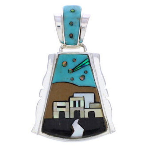 Multicolor Native American Village Design Jewelry Pendant EX30713
