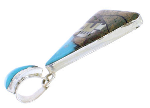 Southwestern Multicolor Native American Village Design Pendant EX30721