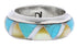 Sterling Silver Jewelry Multicolor Turquoise Ring Size 7-3/4 RS38482