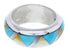 Genuine Sterling Silver Multicolor Inlay Ring Size 5-1/2 RS38423