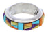 Genuine Sterling Silver And Multicolor Inlay Ring Size 4-1/2 RS38364